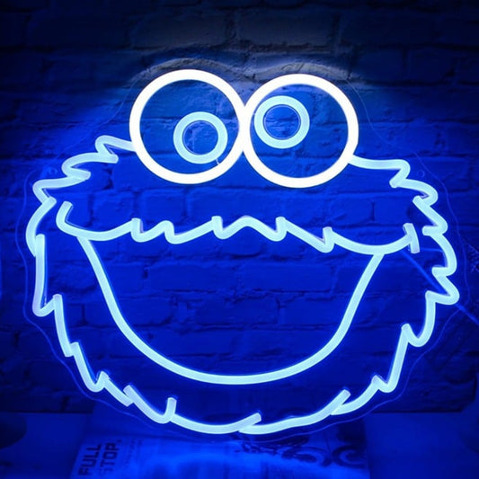 Fun Bright Blue Cookie Monster LED Night Light Sesame Street Room Wall Decor