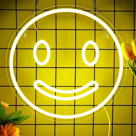 Fun Vivid Bright Simple Smiley Face LED Night Light Room Wall Decor
