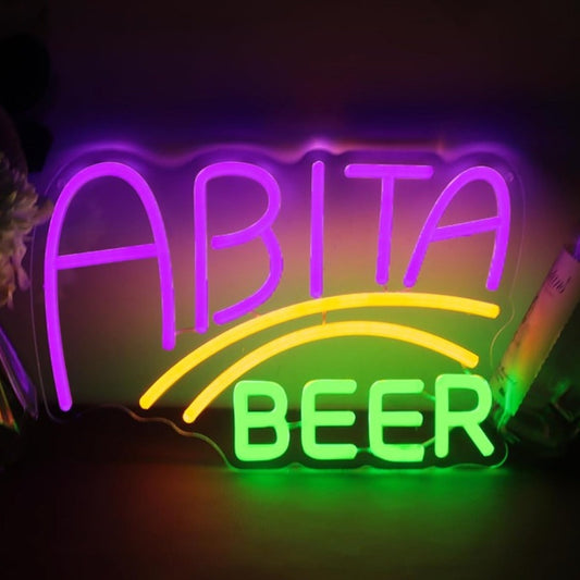 Vivid Bright Colorful “Abita Beer” LED Night Light Room Wall Decoration