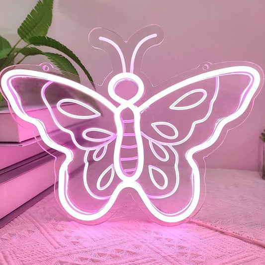Lovely Pink Butterfly LED Light Wall / Room Decoration