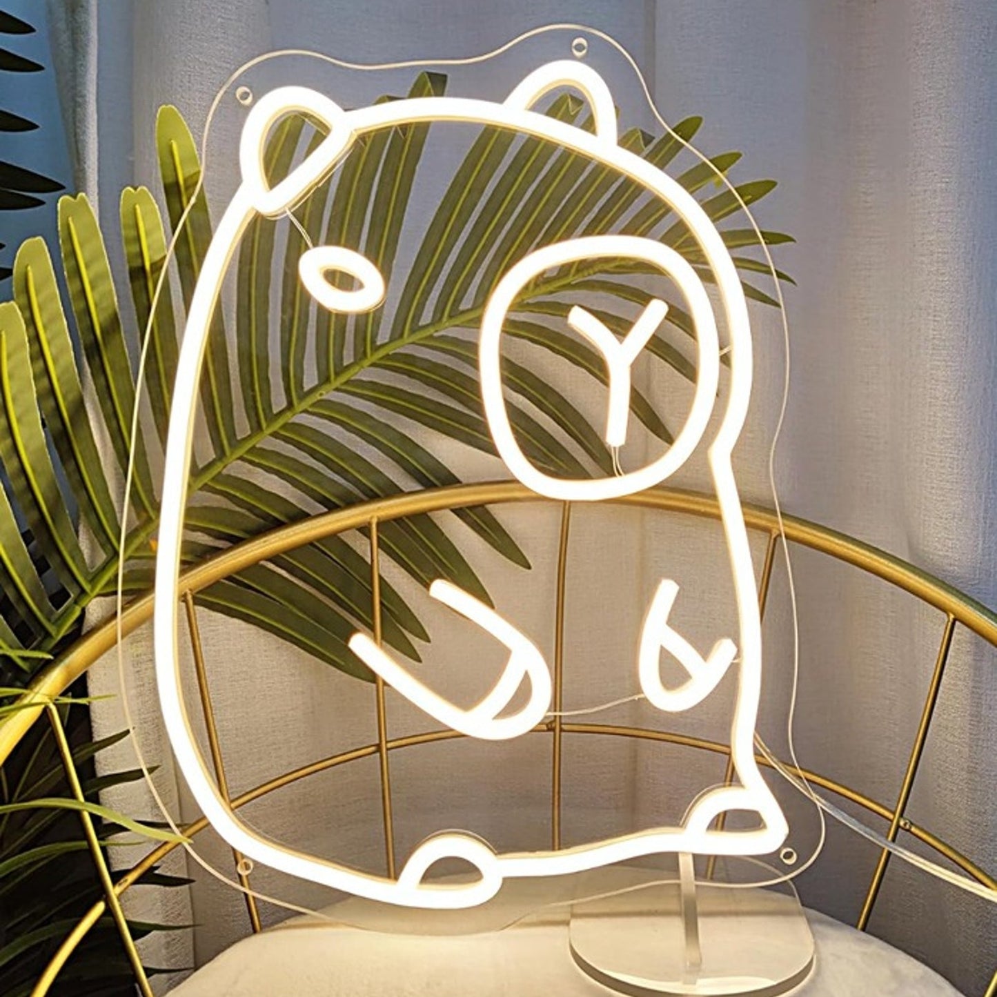 Cute Warm Bright Cute Sitting Capybara LED Night Light Room Wall Decor