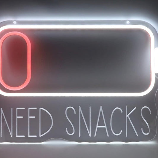 Fun Bright Low Battery “Need Snacks” LED Night Light Room Wall Decoration