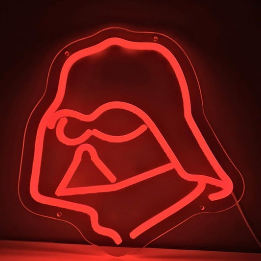 Fun Bright Red Darth Vader Helmet LED Night Light Room Wall Star Wars Decor