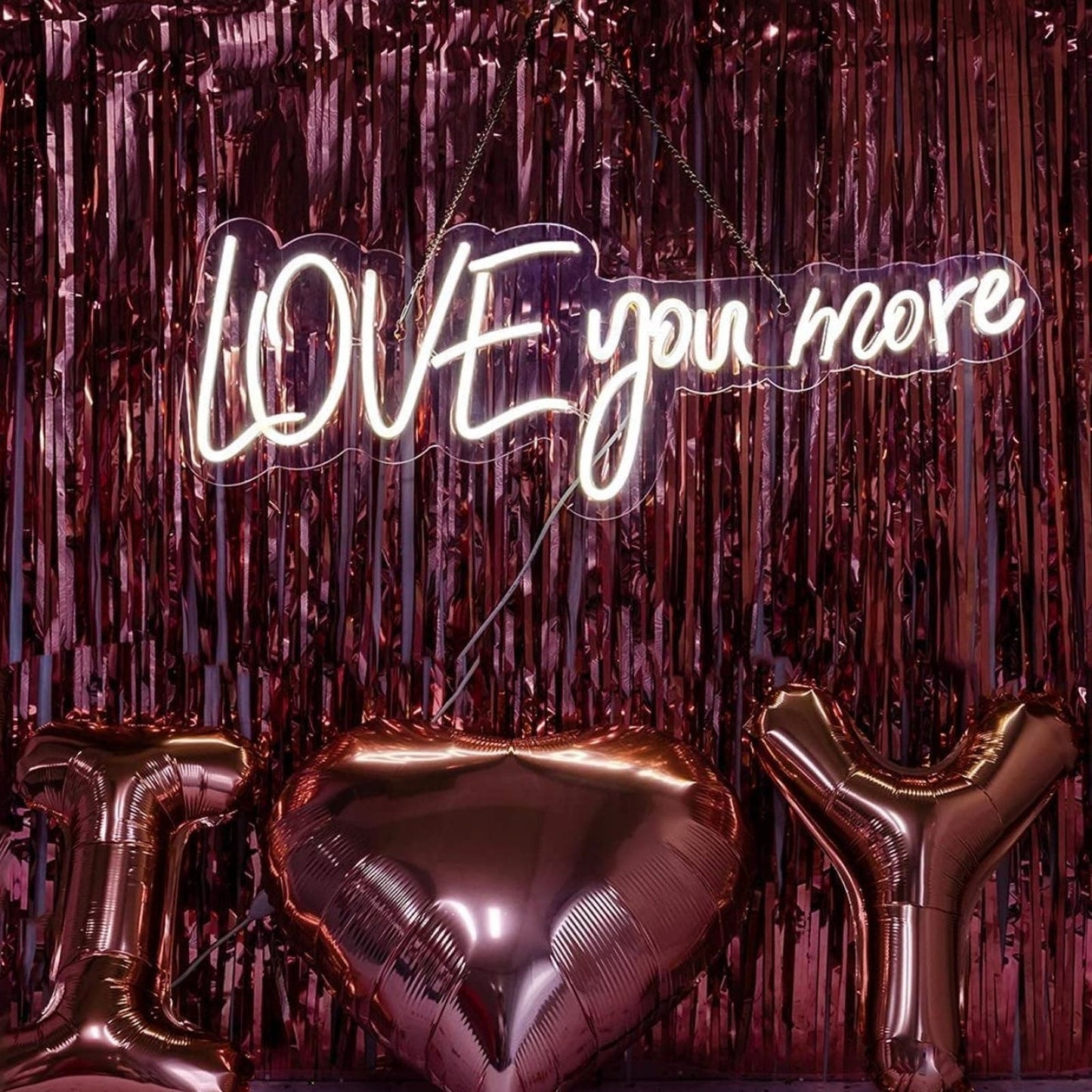 Bright Large “Love You More” Neon Light Room Decor