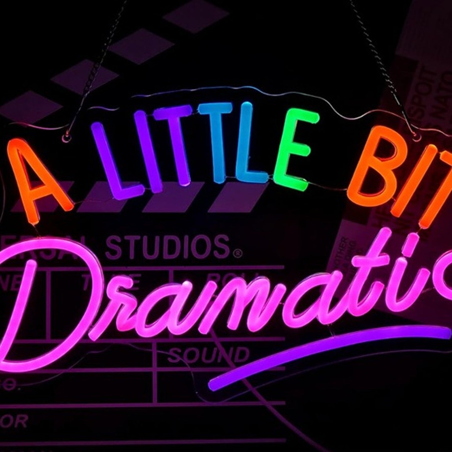 Fun Bright Colorful “A Little Bit Dramatic” LED Night Light Room Wall Decoration