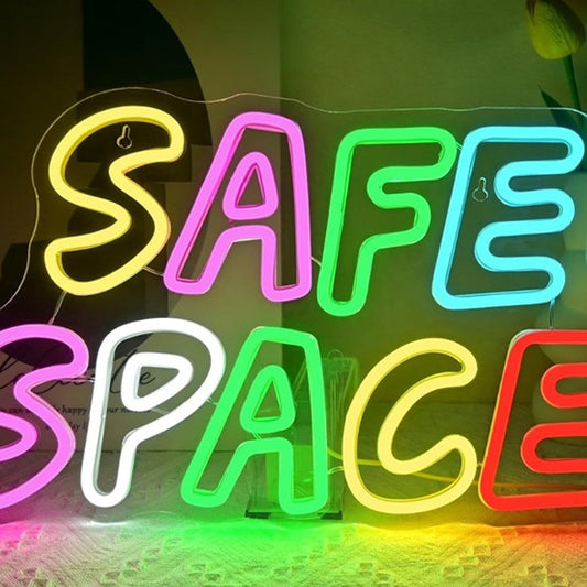 Lovely Bright Colorful “Safe Space” LED Night Light Room Wall Decoration