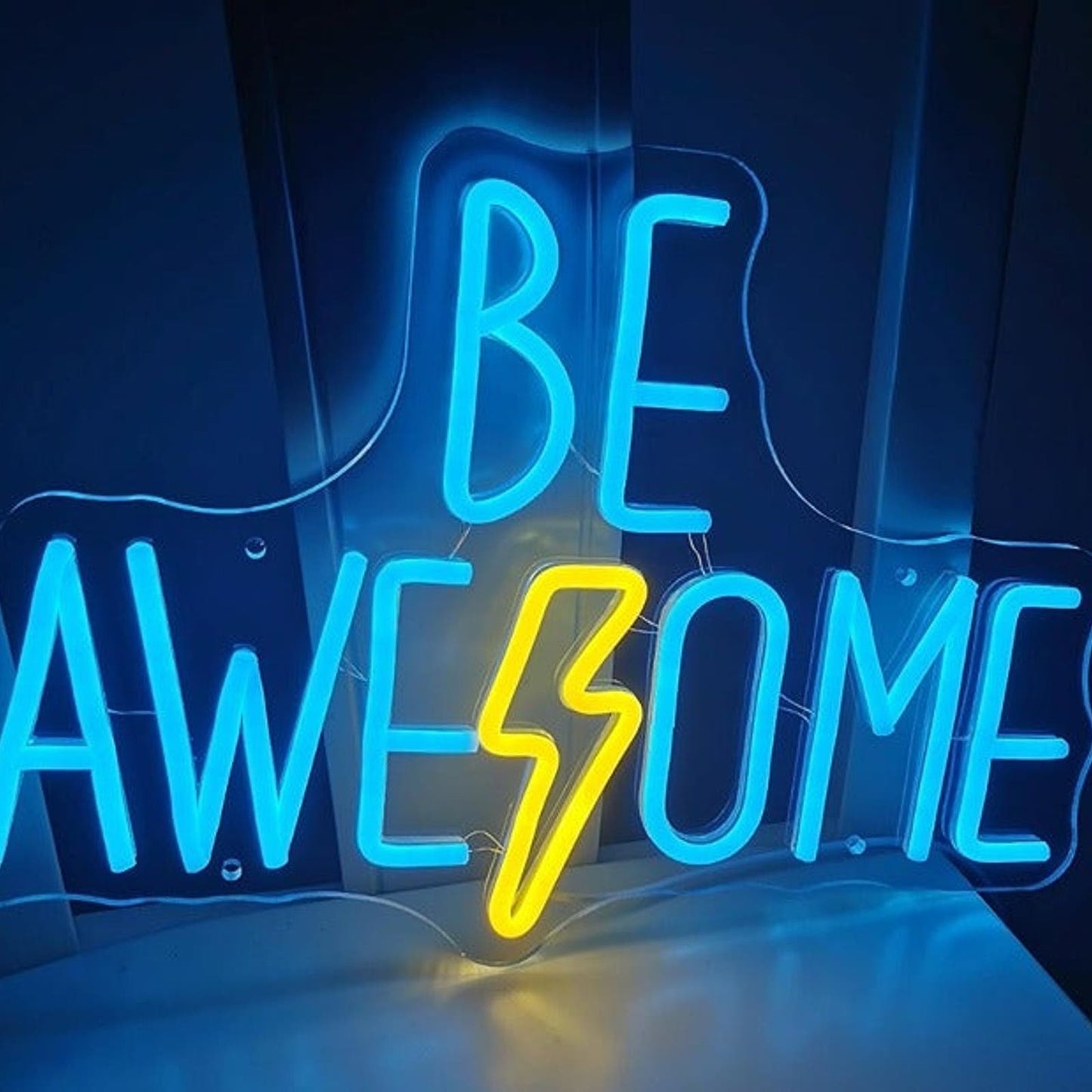 Cool Vivid Bright “Be Awesome” LED Night Light Room Wall Decoration
