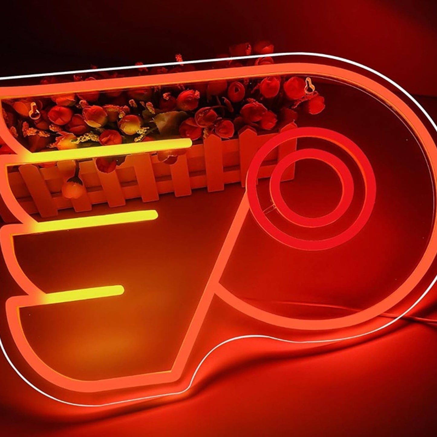 Bright Orange Philadelphia Flyers Ice Hockey Team LED Light Sport Wall Decor