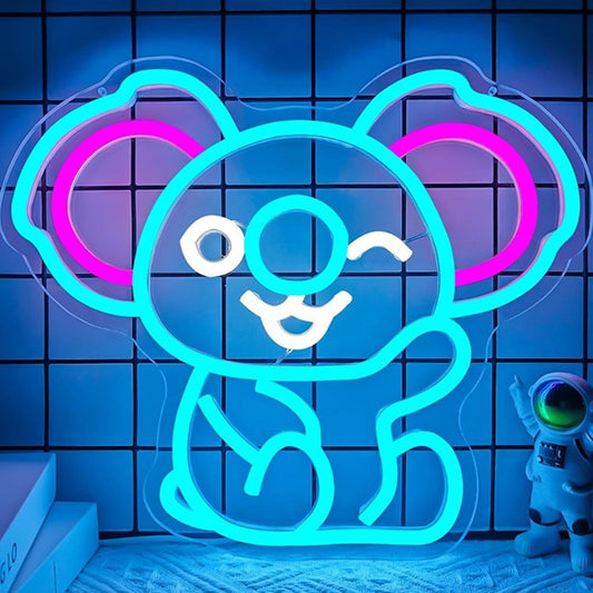 Fun Bright Baby Blue Koala Bear LED Night Light Room Wall Decoration