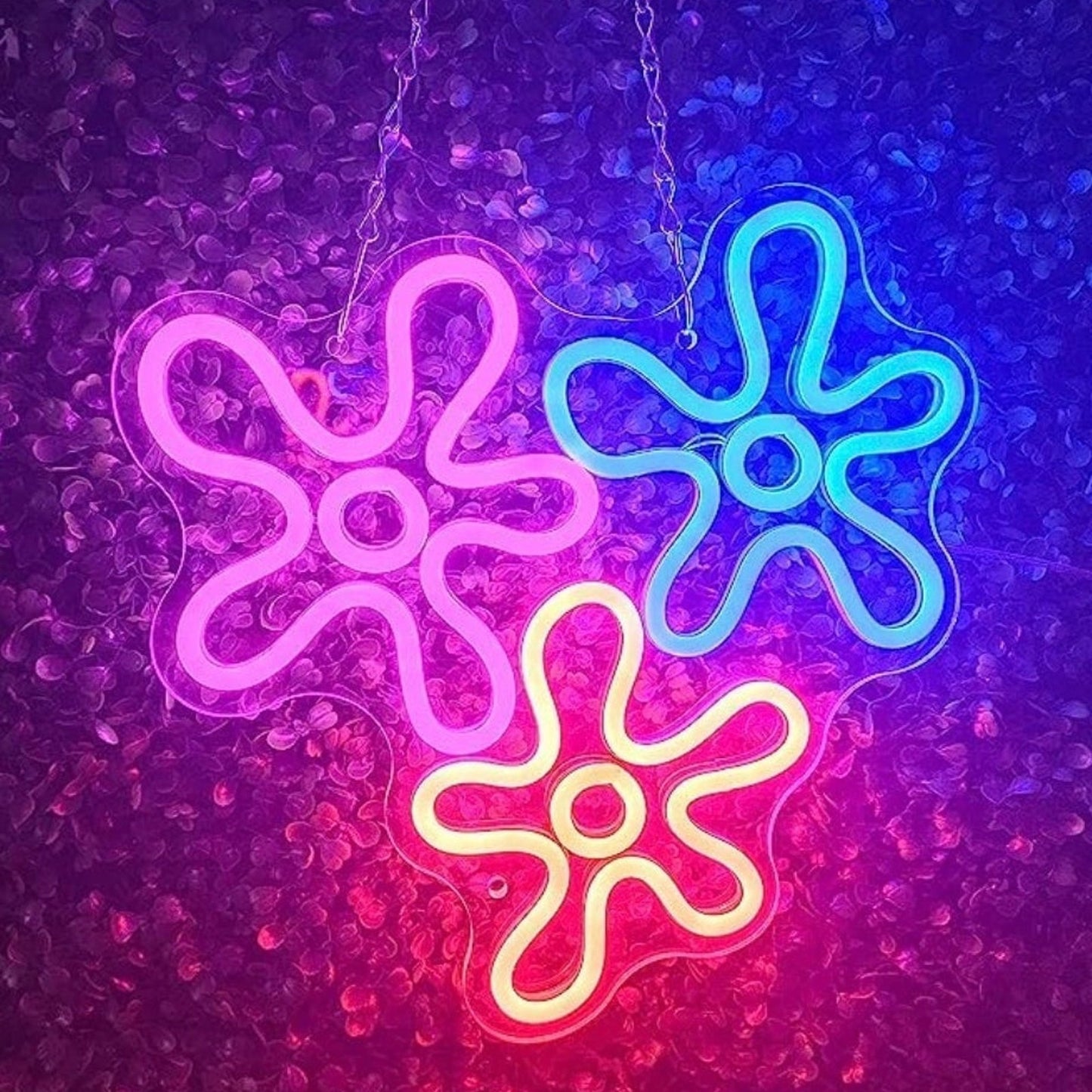 Vivid Bright Colorful SpongeBob Bikini Bottom Flowers LED Night Light Decor