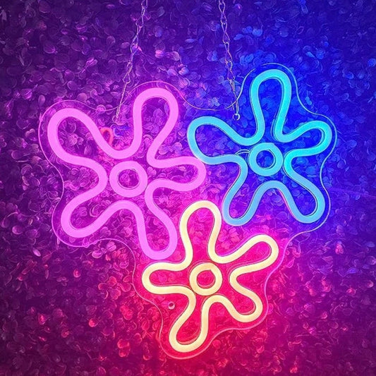 Vivid Bright Colorful SpongeBob Bikini Bottom Flowers LED Night Light Decor