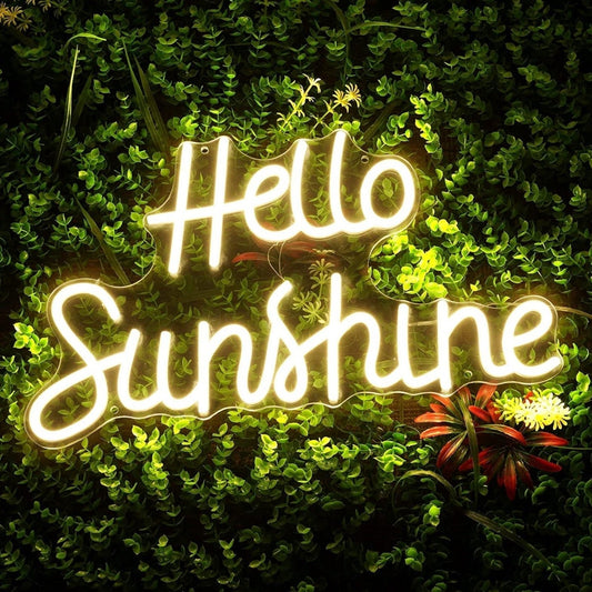 Lovely Bright White Hello Sunshine LED Night Light Room Wall Decoration
