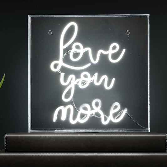 Lovely Bright White “Love You More” LED Night Light Room Wall Decoration