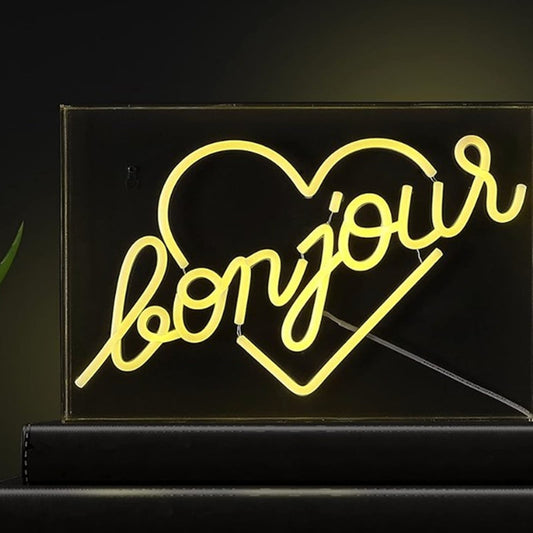Lovely Warm Bright Bonjour Heart LED Night Light Room Wall Decoration