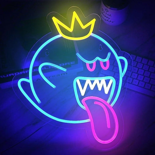 Simple Fun Bright King Boo Ghost LED Light Super Mario Nintendo Sign Decor