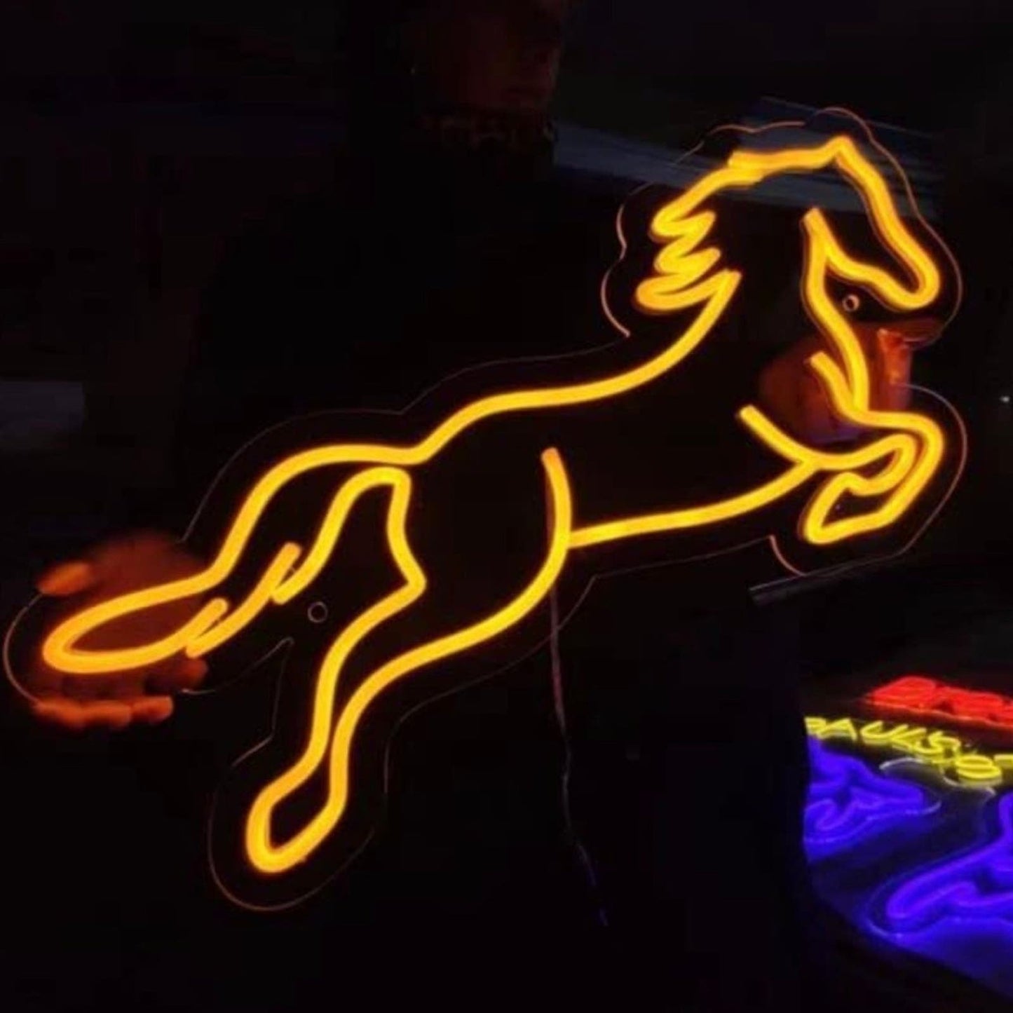 Lovely Warm Bright Leaping Horse LED Night Light Room Wall Decoration