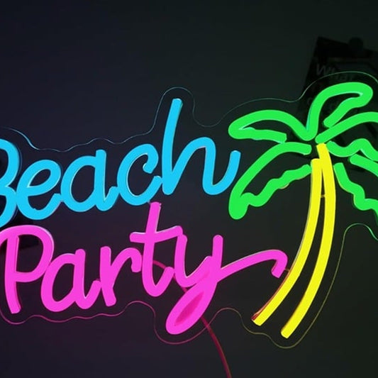Fun Bright Colorful Tropical Palm Tree “Beach Party” LED Night Light Celebration