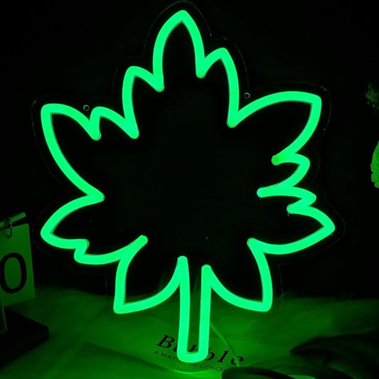 Lovely Bright Green Leaf LED Night Light Room Wall Decoration