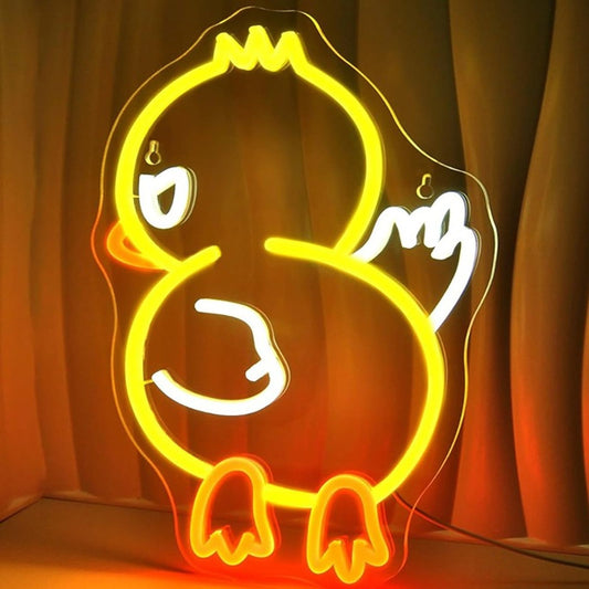 Cute Bright Yellow Baby Duck Duckling Butt LED Night Light Room Wall Decor