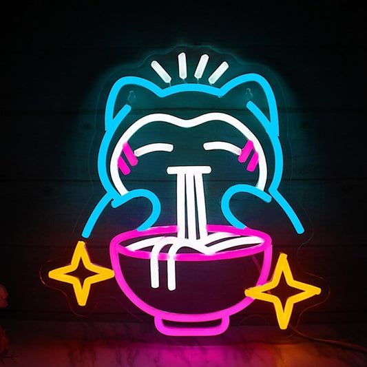 Fun Bright Snorlax Pokemon Eating Ramen Noodles LED Light Video Game Room Decor