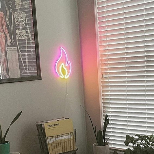 Cute Pink & Yellow Flame LED Light Decor