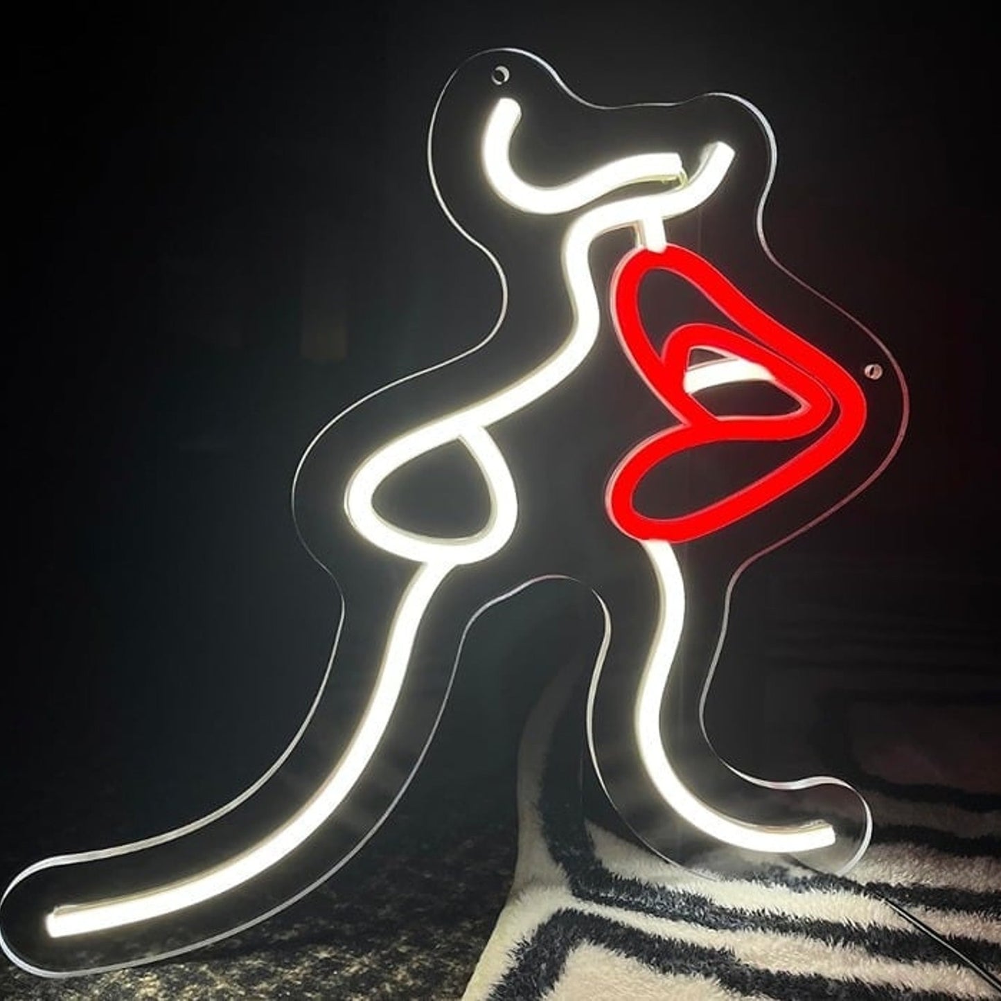 Romantic Bright Red Lipstick LED Night Light Rom WalL Decoration