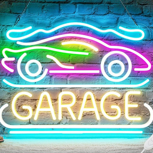 Fun Colorful Bright Sports Car Garage LED Night Light Room Wall Decor