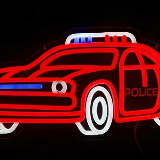 Vivid Bright Red Challenger Police Car LED Night Light Room Wall Decoration