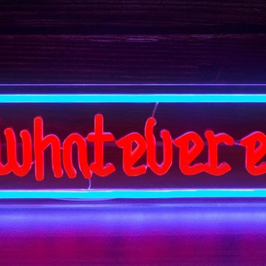 Lovely Bright Red / Blue “To Whatever End” LED Night Light Room Wall Decoration