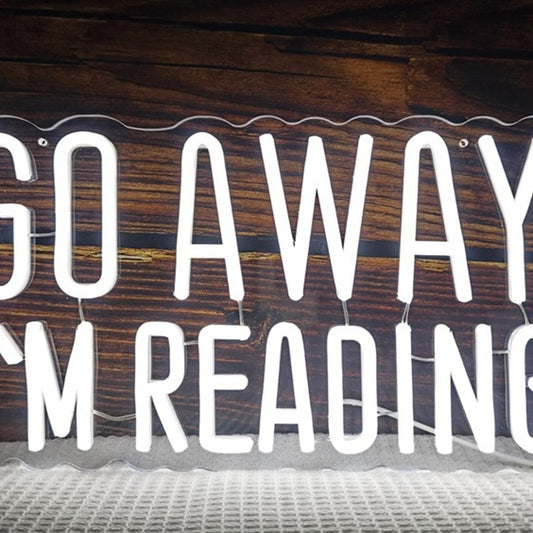 Fun Bright White “Go Away, I’m Reading” LED Night Light Room Wall Decoration