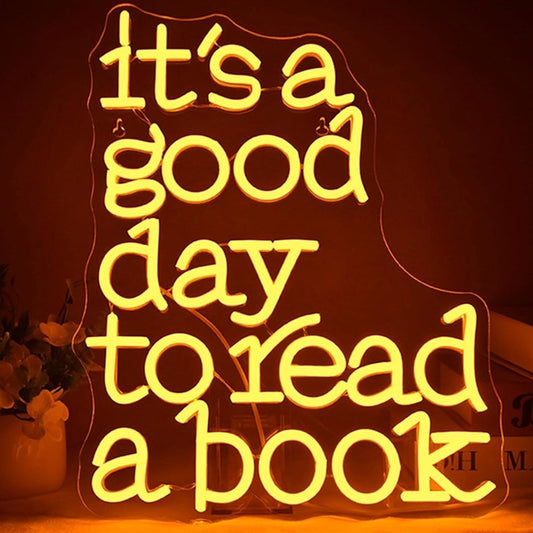 Lovely Warm Bright “It’s a Good Day to Read a Book”  Night Light Room Wall Decor