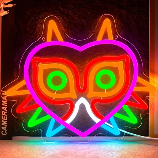 Fun Bright Colorful Majora’s Mask Legend of Zelda LED Light Game Room Decor