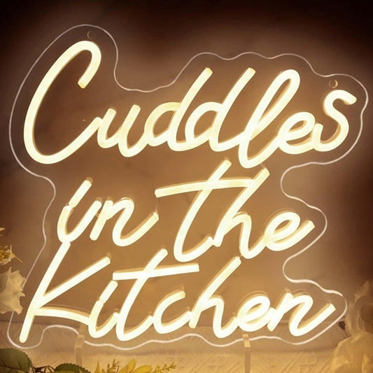 Lovely Fun Bright “Cuddles in the Kitchen” LED Night Light Room Wall Decor