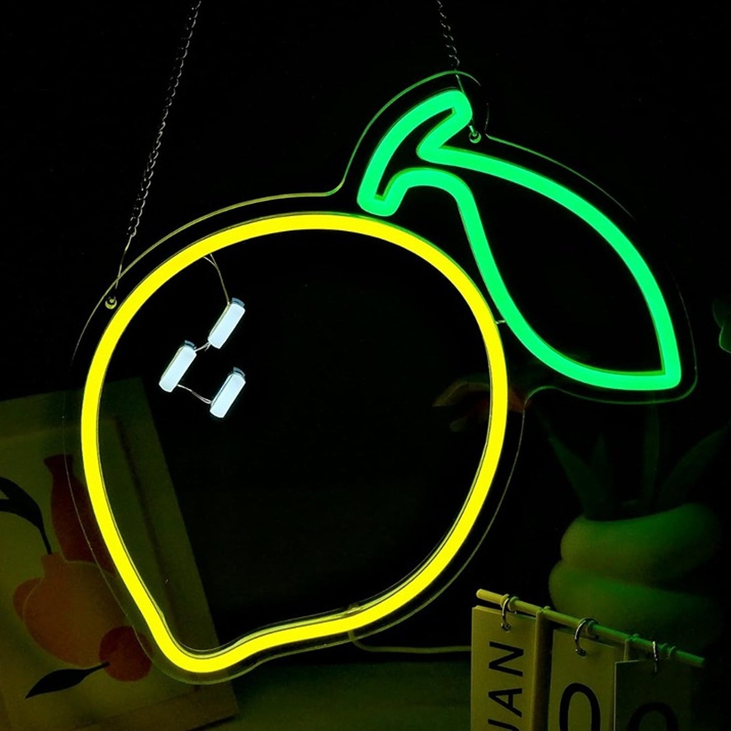 Tasty Bright Yellow Lemon LED Night Light Fruit Room Wall Decoration