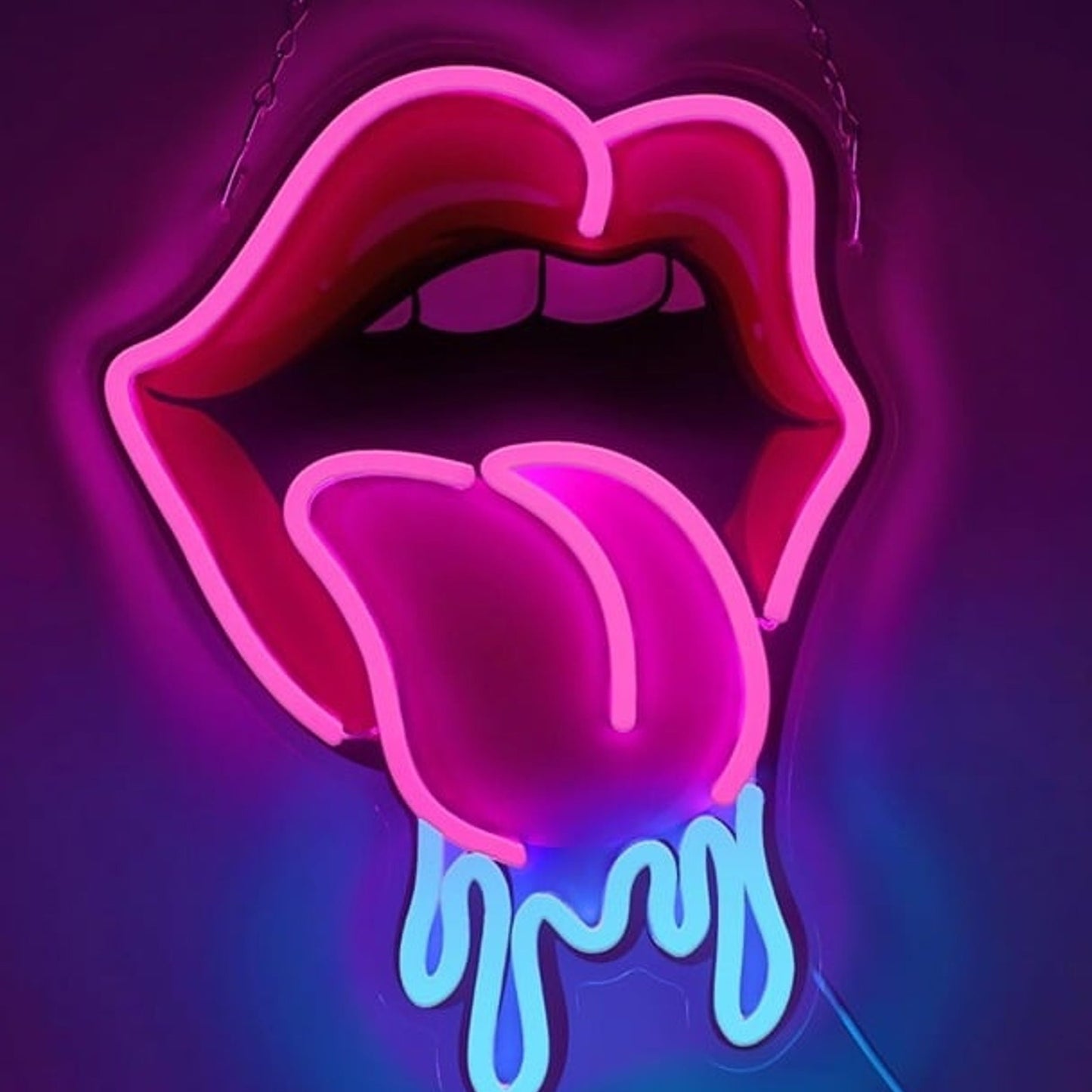 Fun Bright Pink / Red Tongue and Lips LED Night light Room Wall Decoration