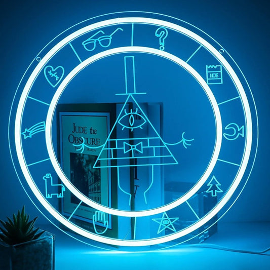 Fun Bright Blu Bill Cipher LED Night Light Gravity Falls Night Light Room Decor