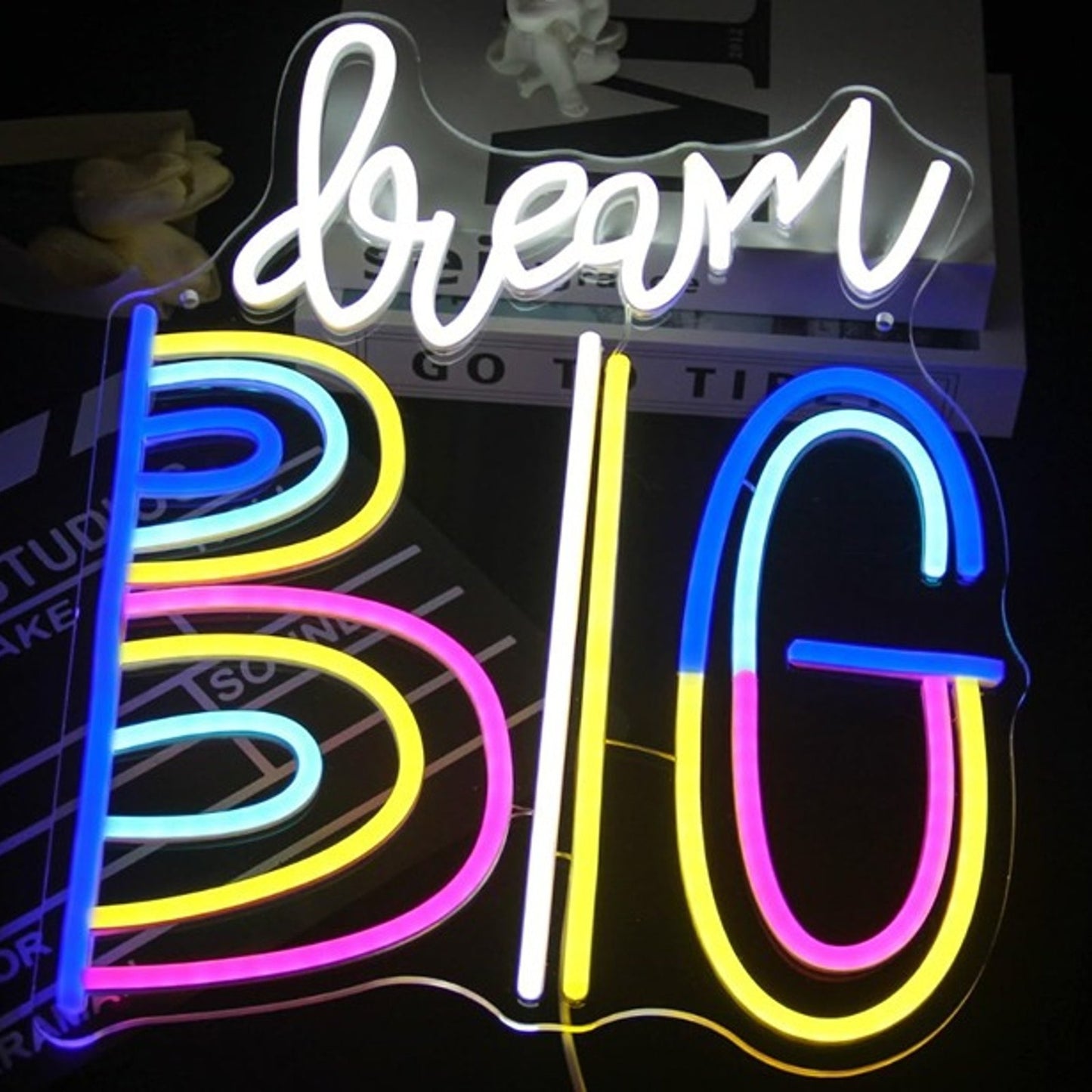 Vivid Bright Colorful “Dream Big” LED Night Light Room Wall Decoration