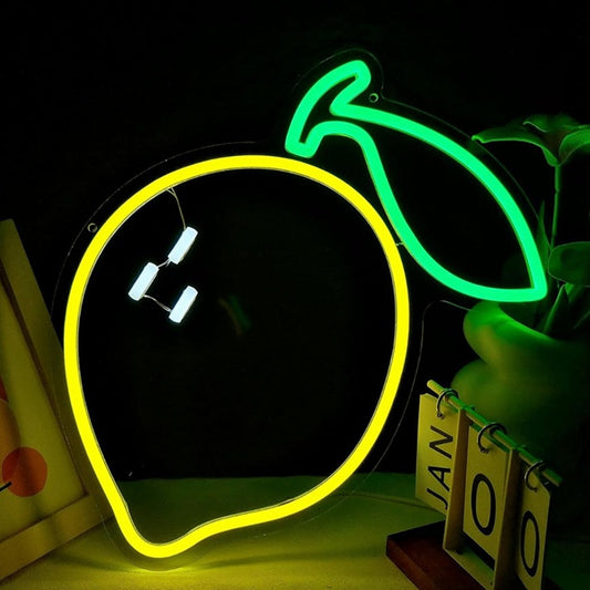 Tasty Bright Yellow Lemon LED Night Light Fruit Room Wall Decoration
