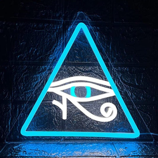 Vivid Bright Blue Shining Pyramid Eye LED Night Light Room Wall Decor