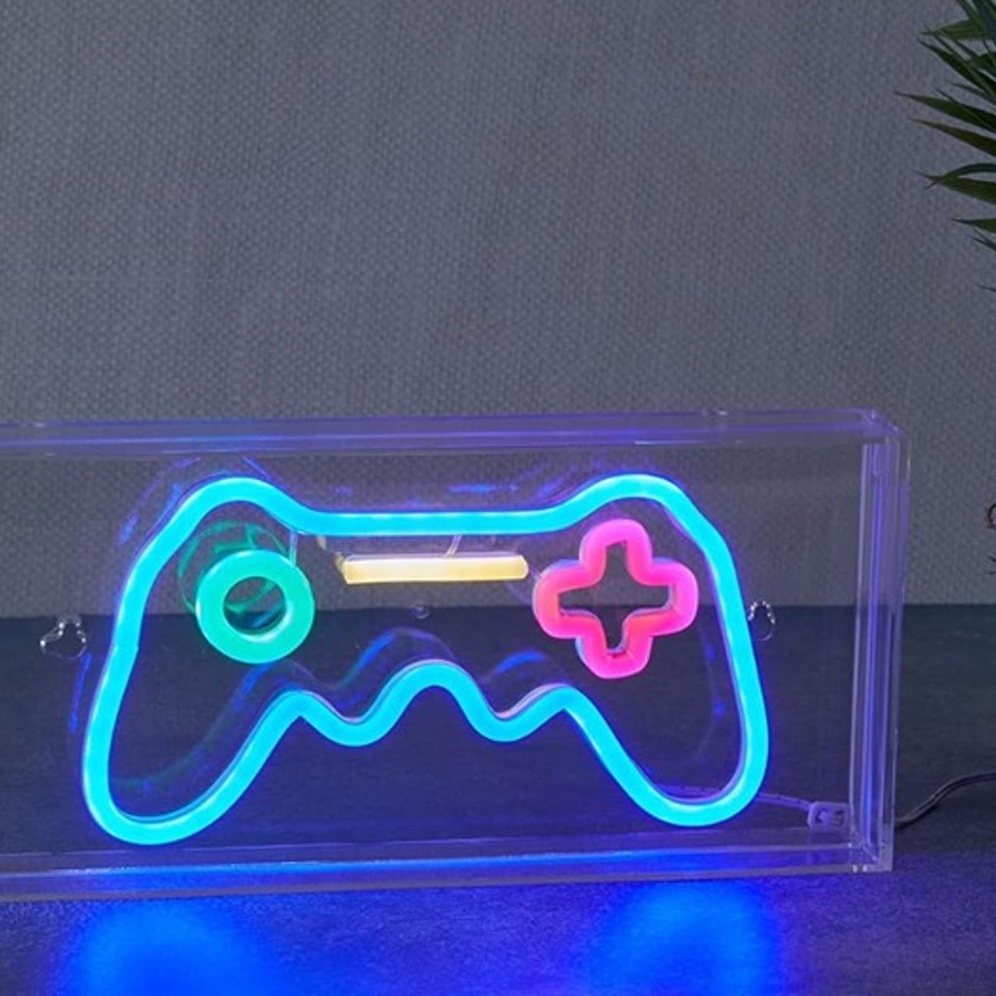 Fun Bright Blue Game Controller LED Night Light Room Wall Decoration