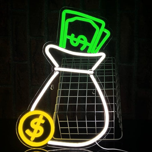 Vivid Bright Green / White / Money Bag LED Night Light Room Wall Decoration