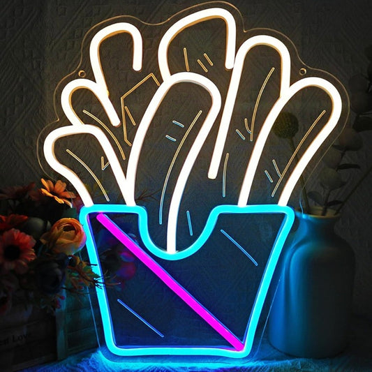 Tasty Bright French Fries LED Night Light Room Wall Decoration