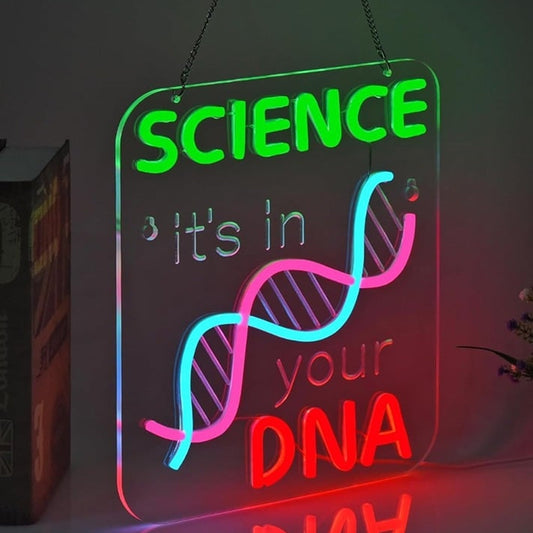 Vivid Bright “Science, It’s in Your DNA” LED Night Light Room Wall Decoration