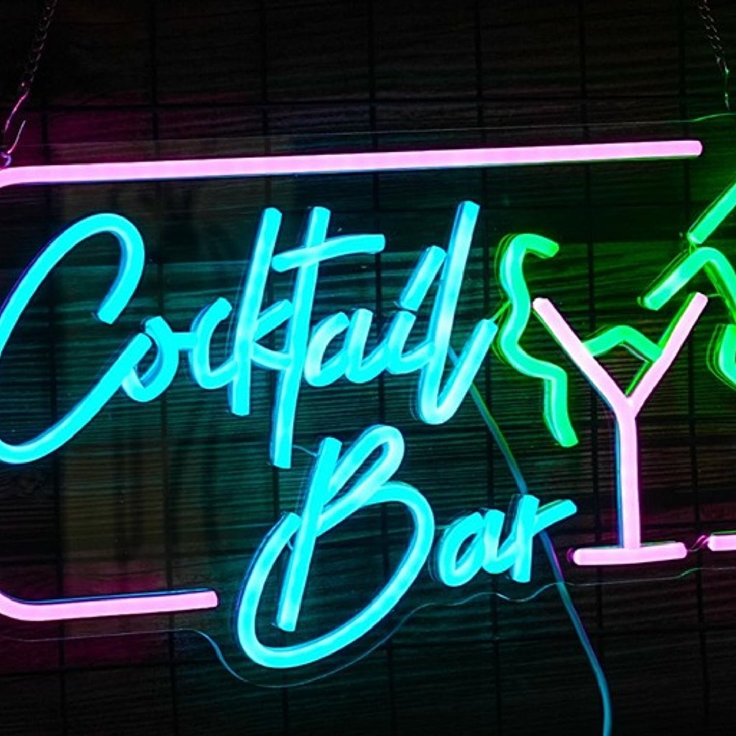 Vivid Bright Colorful “Cocktail Bar” LED Night Light Party Room Wall Decoration