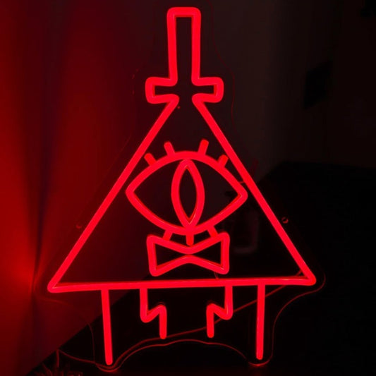 Fun Bright Red Bill Cipher LED Night Light Gravity Falls Night Light Room Decor