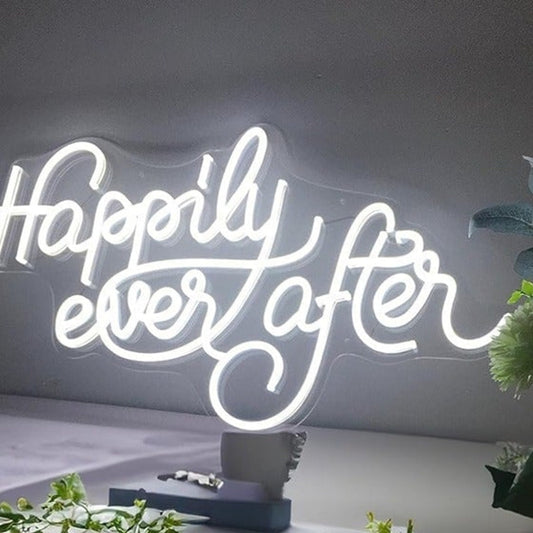 Lovely Vivid Bright White “Happily Ever After” LED Night Light Room Wall Decor