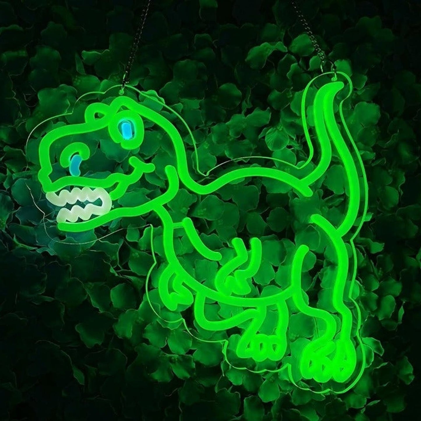 Fun Vivid Bright Green Cartoon Dinosaur T-Rex LED Night Light Decor
