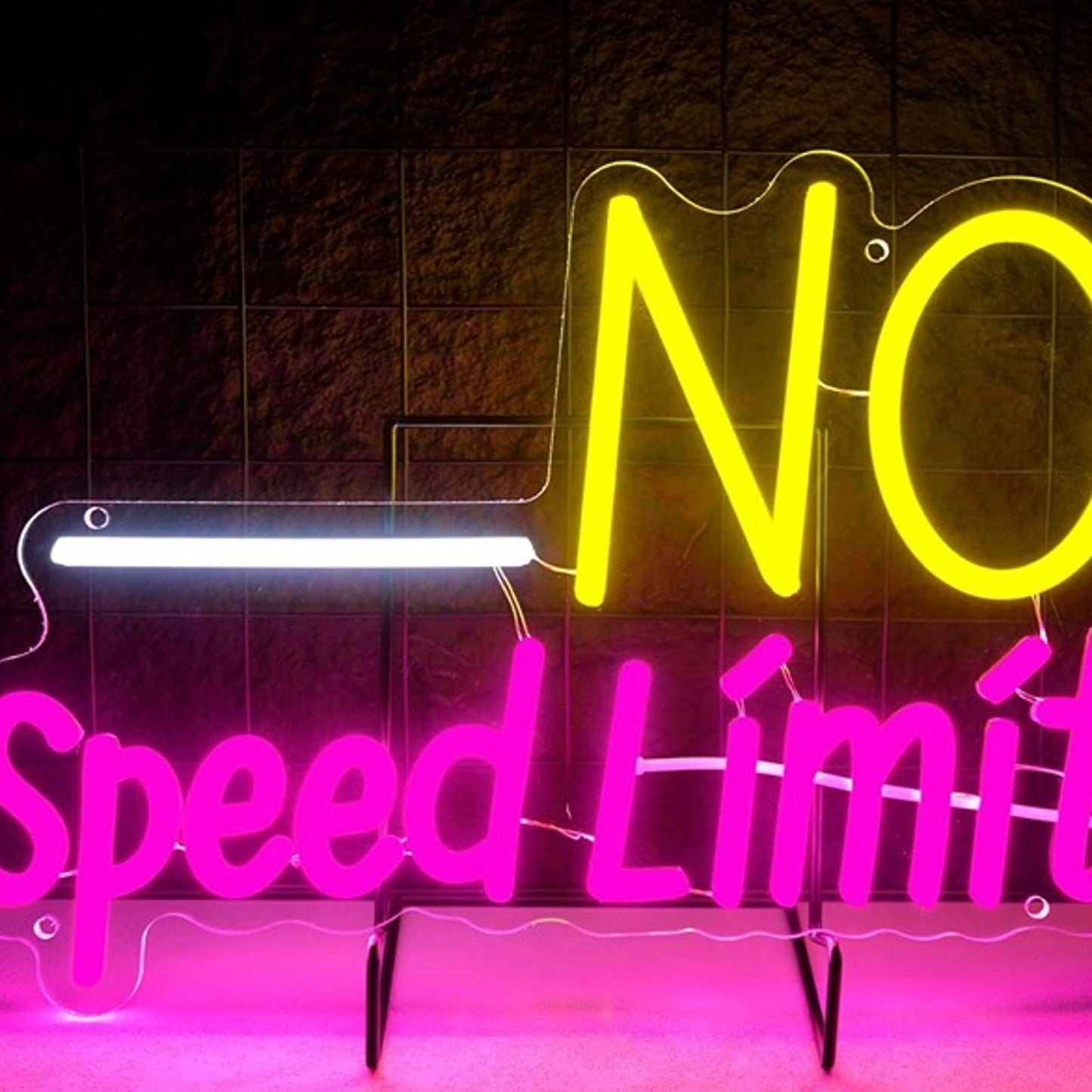 Fun Bright Pink “No Speed Limit” LED Night Light Room Wall Decor