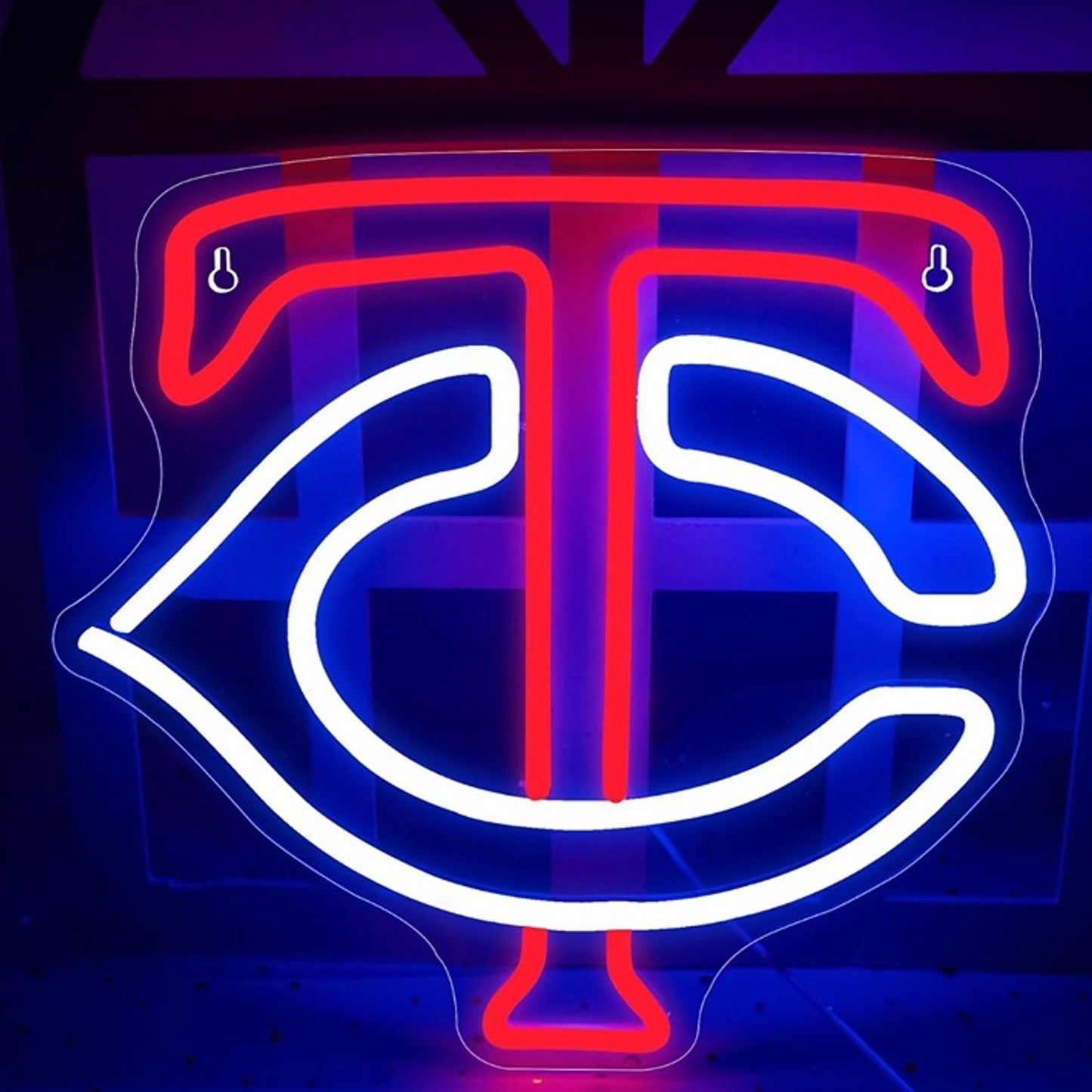 Vivid Bright Minnesota Twins LED Night Light MLB Baseball Sports Room Wall Decor