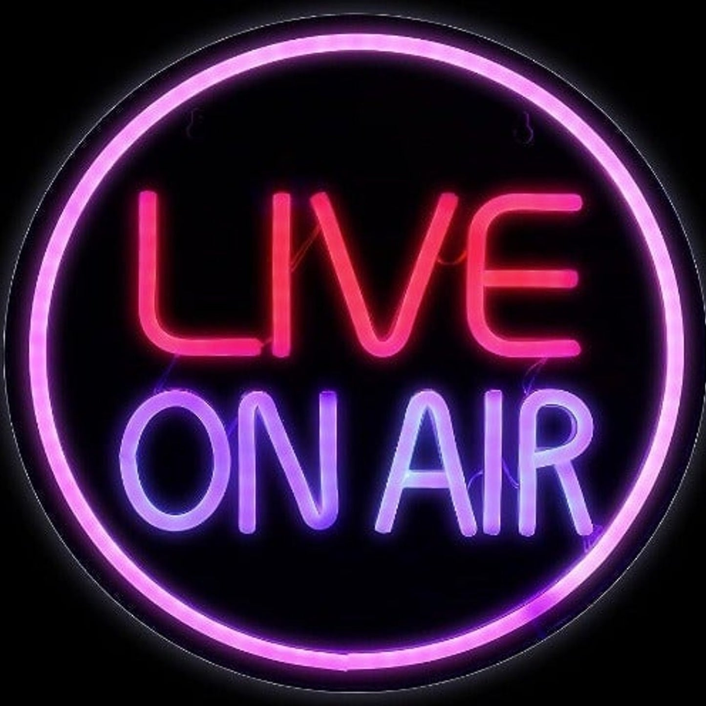 Vivid Bright Circle Live On Air LED Night Light Studio Radio Streaming Sign